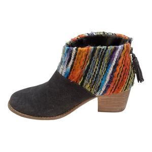 Toms Leila Suede Woven Southwestern Festival Boots Womens Size 7
